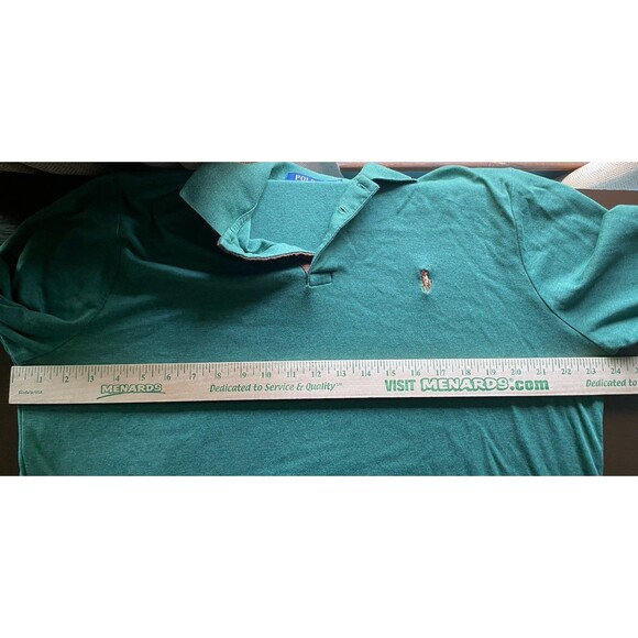 Polo Ralph Lauren Polo Shirt Men Large Green Classic Fit Pony Preppy Collared - Picture 3 of 5